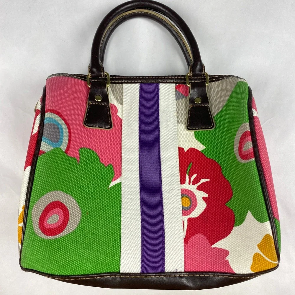 Vintage Victoria's Secret Canvas Satchel Purse Floral